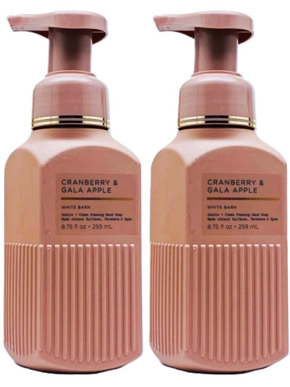 Bath & Body Works White Barn Cranberry & Gala Apple Gentle Foaming Hand Soap x 2